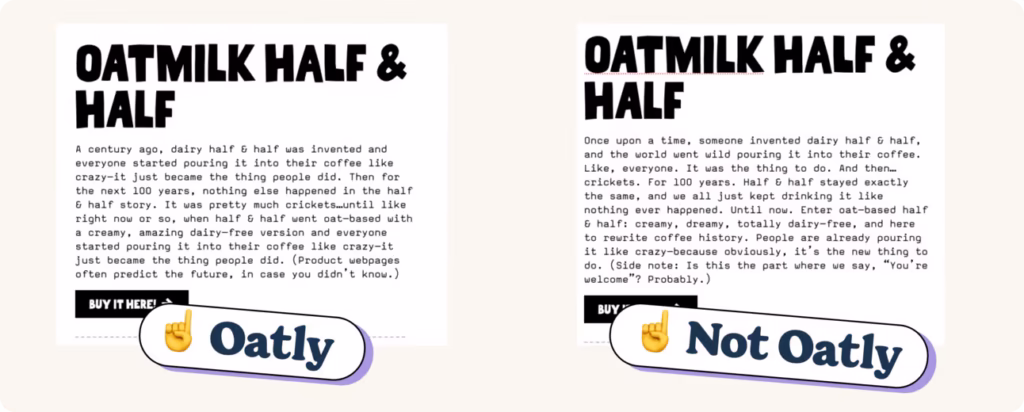 Oatly oat milk example