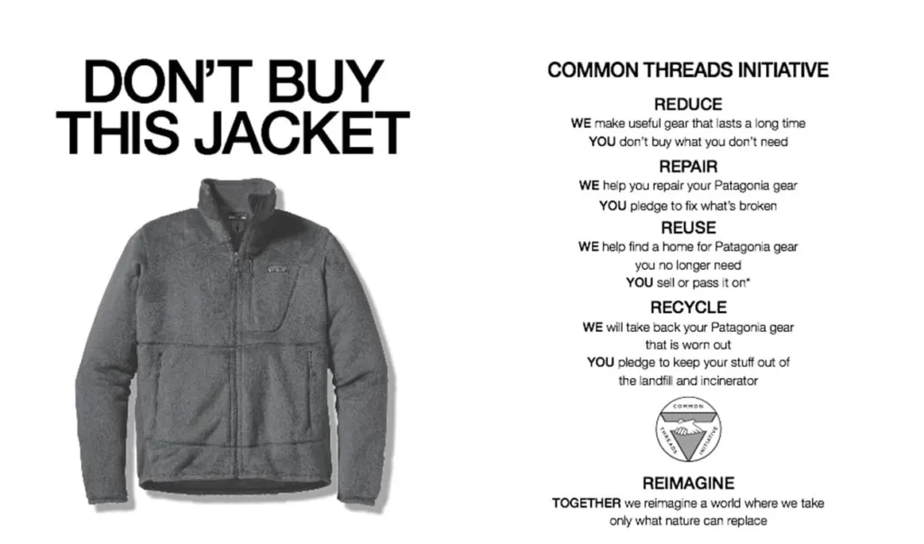 Don't buy this jacket, Patagonia advert