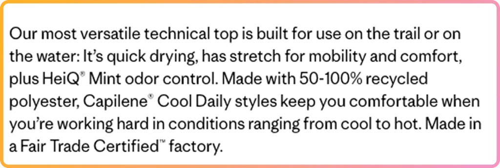 Product description example