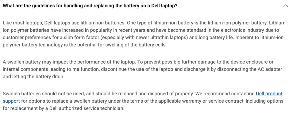 Dell FAQ example