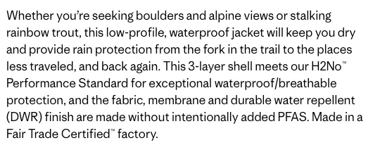 Patagonia product copy — Middle of Funnel