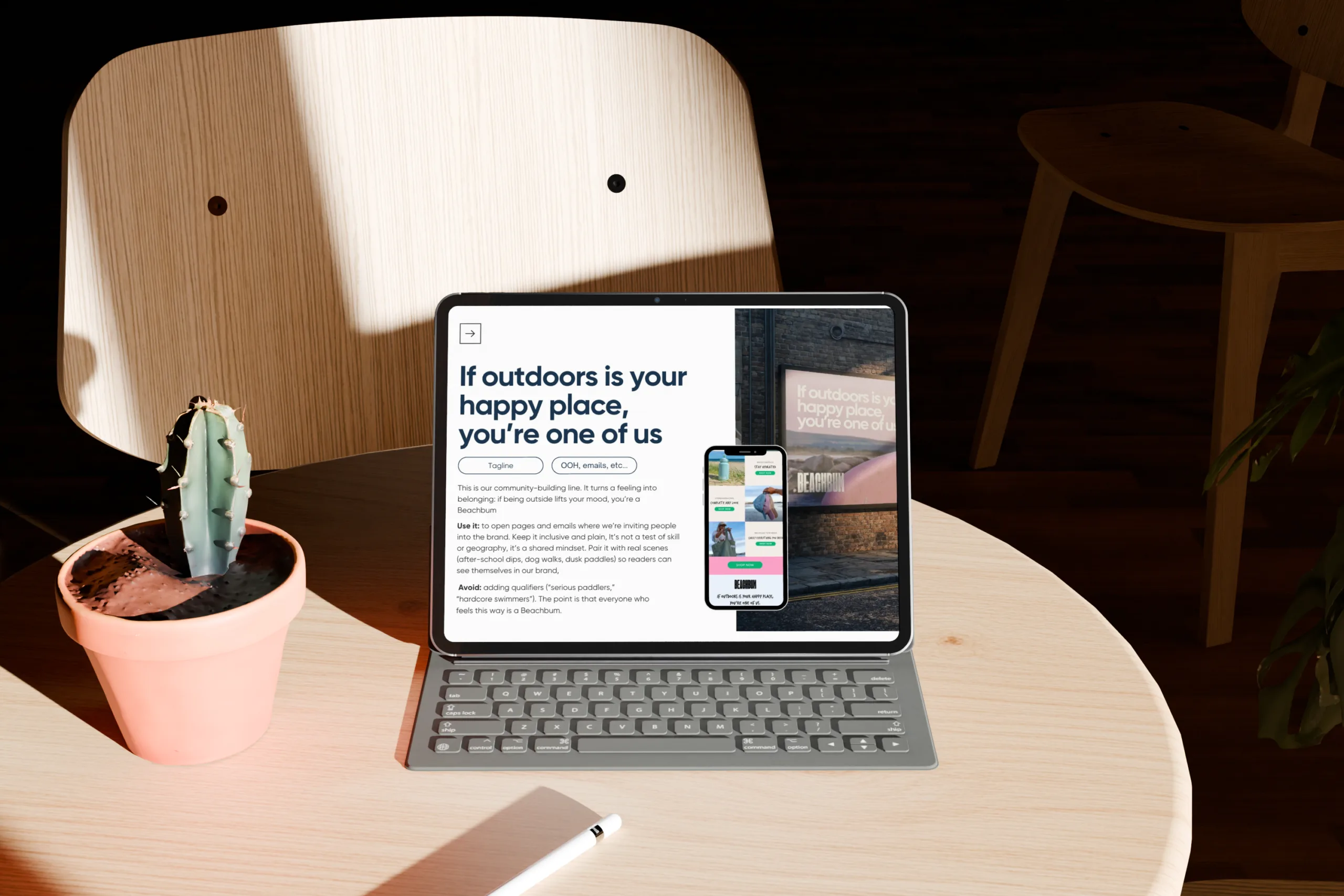 Beachbum brand imagery — verbal identity and brand voice client of Do Words Good