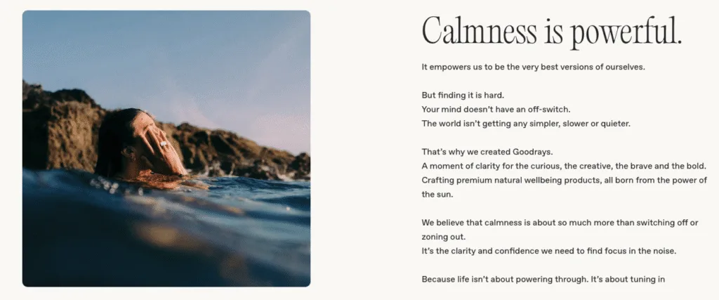 Goodrays copywriting example