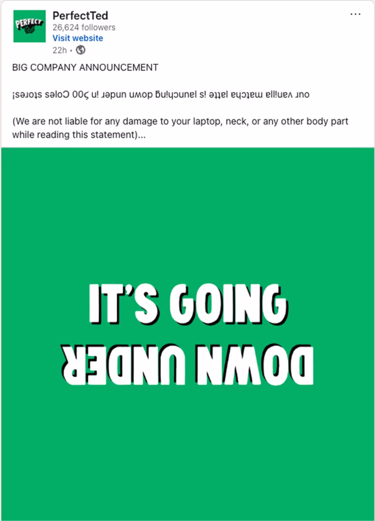 PerfectTed’s dad joke LinkedIn annoucement