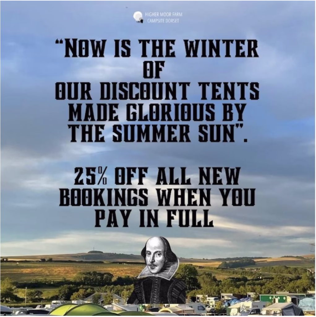 Higher Moor Farm’s 10/10, no notes wordplay