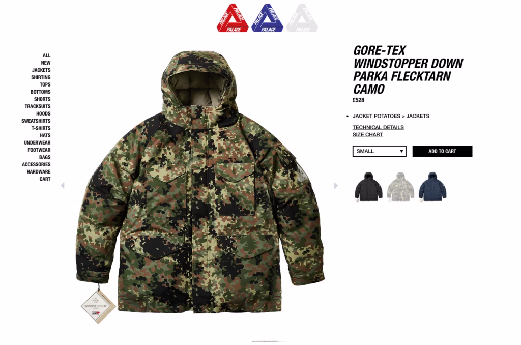 Palace’s *very* on-brand product descriptions