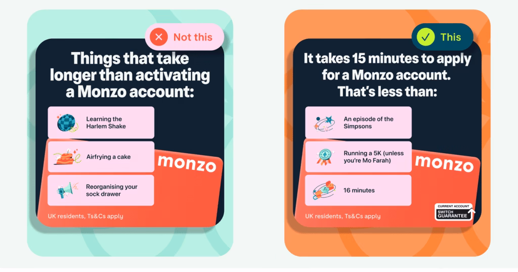 Monzo brand voice example