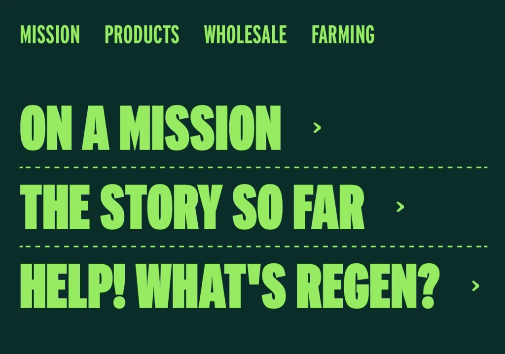 Wildfarmed banging menu copy